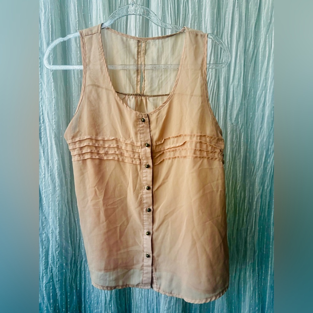 Sheer peach blouse